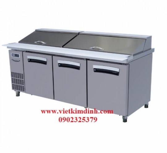 Bàn mát salad 3 cánh có nắp đậy